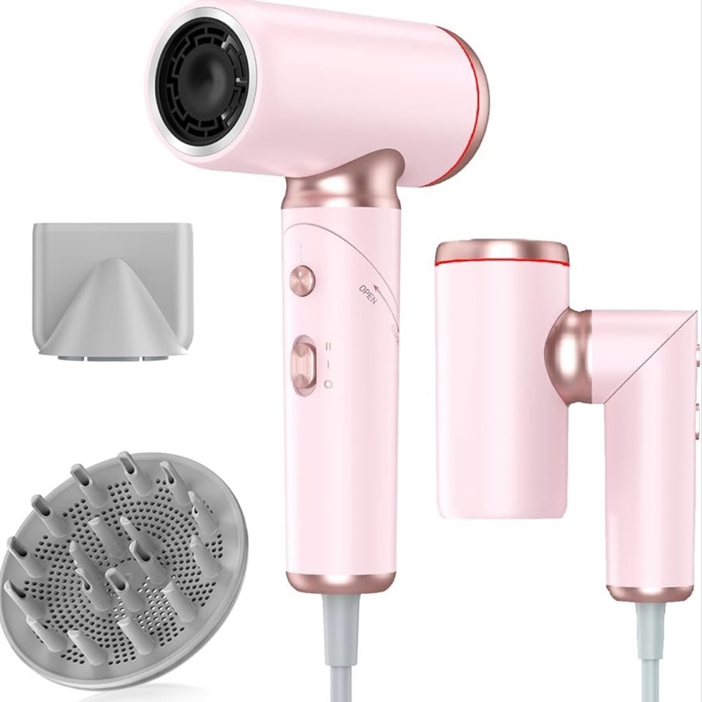 Pink Compact High Speed Dual Voltage Foldable Hair Dryer
